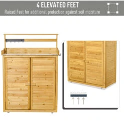 Outsunny Backyard Garden Tool Storage Shed, Outdoor Storage & Potting Bench With 2 Magnetic Close Doors & Large Interior Storage Space -Outsunny 00t46117e6831cea2