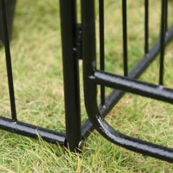 Outsunny 86" Garden Arbor Arch Gate With Trellis Sides For Climbing Plants, Wedding Ceremony Decorations, Grape Vines With Locking Doors, Planter Baskets, Flourishes & Arrow Tips, Black -Outsunny 09zeab17e6a8e10b2