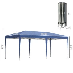 Outsunny 10' X 20' Pop Up Canopy Tent, Heavy Duty Tents For Parties, Outdoor Instant Gazebo Sun Shade Shelter With Carry Bag, For Catering, Events, Wedding, Backyard BBQ, Blue 11 Outsunny 10' X 20' Pop Up Canopy Tent, Heavy Duty Tents For Parties, Outdoor Instant Gazebo Sun Shade Shelter With Carry Bag, For Catering, Events, Wedding, Backyard BBQ, Blue -Outsunny 0Nvc171812370a233