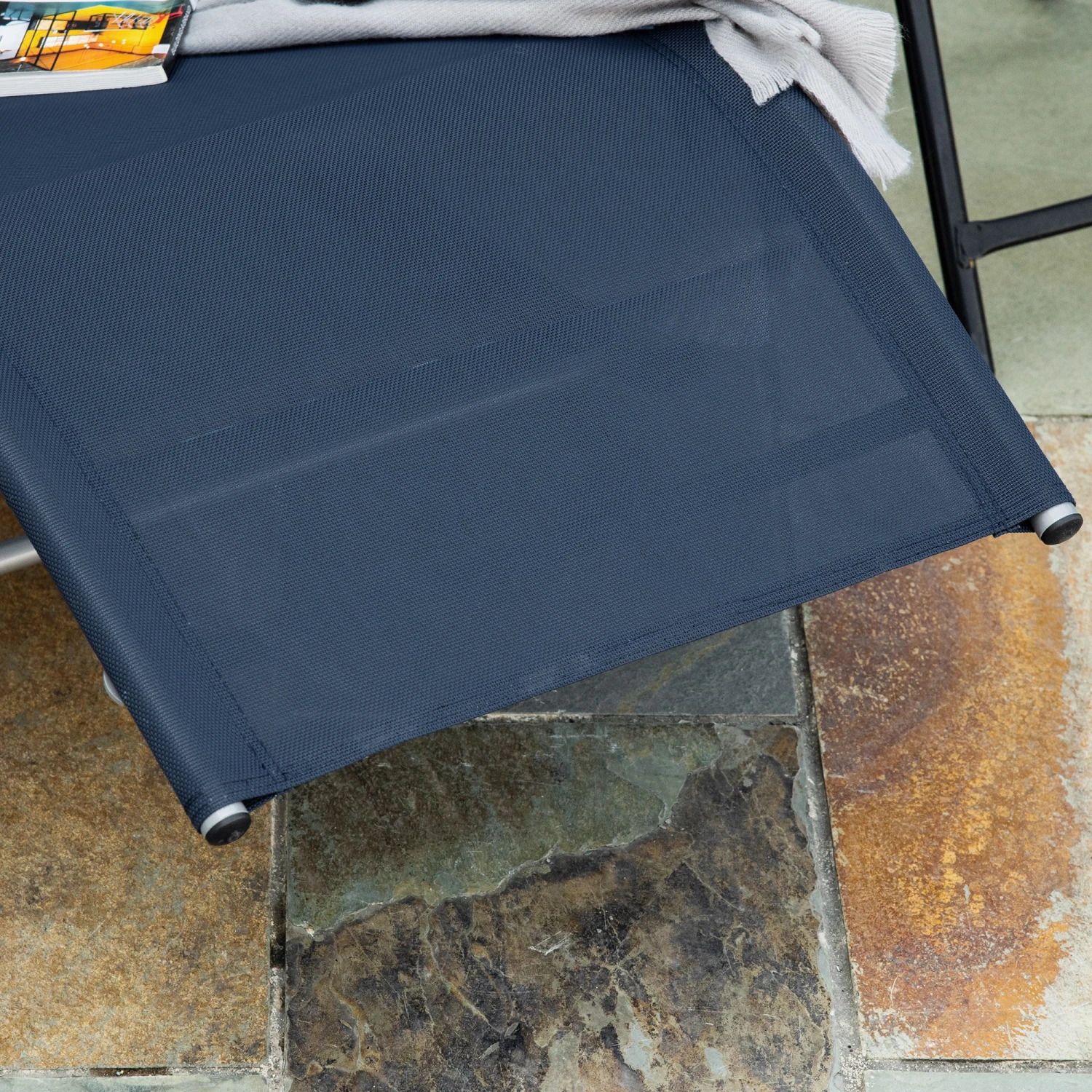 Outsunny Zero Gravity Rocking Chair Outdoor Chaise Lounge Chair Recliner Rocker With Detachable Pillow & Durable Weather-Fighting Fabric For Patio, Deck, Pool, Navy Blue 10 Outsunny Zero Gravity Rocking Chair Outdoor Chaise Lounge Chair Recliner Rocker With Detachable Pillow & Durable Weather-Fighting Fabric For Patio, Deck, Pool, Navy Blue - Image 10