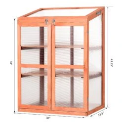 Outsunny Wooden Cold Frame Greenhouse Small Mini Planter Box, 30" L X 24" W X 44" H, Natural 15 Outsunny Wooden Cold Frame Greenhouse Small Mini Planter Box, 30" L X 24" W X 44" H, Natural -Outsunny 0Ovfe717e7134ee43