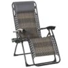 Outsunny Zero Gravity Lounge Chair Adjustable Rattan Wicker Lounger With Cup Holder, Phone Container, Headrest For Garden, Porch, Backyard, Pool