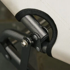 Outsunny Tanning Chair, 2-in-1 Beach Lounge Chair & Camping Chair W/ Pillow & Pocket, Adjustable Chaise For Sunbathing Outside, Patio, Poolside, Cream White -Outsunny 0T03d617fe87af031