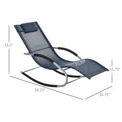 Outsunny Zero Gravity Rocking Chair Outdoor Chaise Lounge Chair Recliner Rocker With Detachable Pillow & Durable Weather-Fighting Fabric For Patio, Deck, Pool, Navy Blue 12 Outsunny Zero Gravity Rocking Chair Outdoor Chaise Lounge Chair Recliner Rocker With Detachable Pillow & Durable Weather-Fighting Fabric For Patio, Deck, Pool, Navy Blue -Outsunny 0bo30417ed3695e00