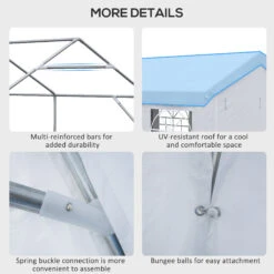 Outsunny 10' X 20' Party Tent & Carport, Large Outdoor Canopy Tent Portable Garage With Removable Sidewalls, 2 Doors And Windows, White Tents For Parties, Wedding, Events, BBQ -Outsunny 0j4ba2189877c3d2e