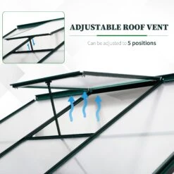 Outsunny Walk-In Garden Greenhouse Aluminum Polycarbonate With Roof Vent For Plants Herbs Vegetables 6' X 4' X 7' Green -Outsunny 0pCa6c17e6c4580dc