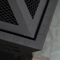 Outsunny 26 Inch Outdoor Fire Pits, Bonfire Wood Burning Firepit Bowl, Camping Fire Pit With Spark Screen Cover, Poker For Patio, Or Backyard, Black -Outsunny 0sgfc917fcf475842