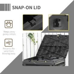 Outsunny Garden Compost Bin, 120 Gallon (450L) Garden Composter, BPA Free, With 80 Vents And 2 Sliding Doors, Lightweight & Sturdy, Fast Creation Of Fertile Soil, Black -Outsunny 0yT756188c3b86bcc