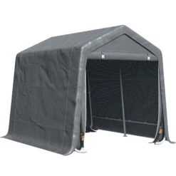Outsunny 7.9' X 6.6' Garden Garage Storage Tent, Metal Frame Bike Shed W/ Zipper Doors
