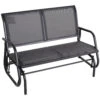 Outsunny 2-Person Outdoor Glider Bench Patio Double Swing Rocking Chair Loveseat W/Power Coated Steel Frame For Backyard Garden Porch, Grey