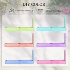 Outsunny Wood Planter Box With Trellis For Climbing Plants, Raised Garden Bed For Outdoor Flowers Herbs, 91"x24"x43", Natural -Outsunny 1Kb88c188c3b88093