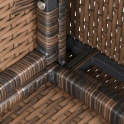 Outsunny 6 PCS Patio Dining Set All Weather Rattan Wicker Furniture Set With Wood Grain Top Table And Soft Cushions, Beige -Outsunny 1Pt3d618104b93994