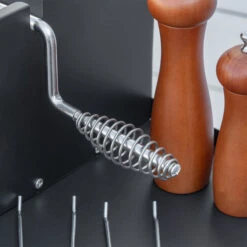 Outsunny 46" Charcoal BBQ Grill And Smoker Combo BBQ Rotisserie Grill Roaster Charcoal Spit Roasting Machine For Chicken, Turkey Foldable Storage Shelves -Outsunny 1brd4d17fae7c6618