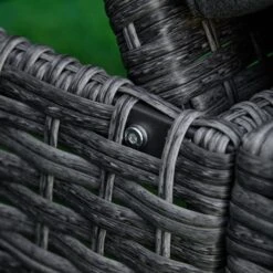 Outsunny Wicker Chaise Lounge, 4 Position Adjustable Backrest And Cushions Outdoor Lounge Chair PE Rattan Sun Lounger For Poolside, Balcony Or Garden, Dark Grey -Outsunny 1ec4ba17ed369690f