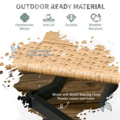 Outsunny 7 Piece Patio Dining Set With Cushions, Outdoor Patio PE Rattan Wicker Dining Table Set With Composite Table And 6 Chairs For Backyard, Garden, Deck, Poolside, Tan -Outsunny 1mH456189673a4f59