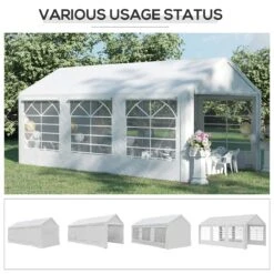 Outsunny 10' X 20' Outdoor Party Tent & Carport With Removable Sidewalls And Windows, Portable Garage Canopy Tent, Sun Shade Shelter, For Parties, Wedding, Outdoor Events, BBQ Grill -Outsunny 2Ff08f17e6a0deecc