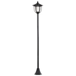Outsunny Outdoor Solar Lamp Post Street Light, Waterproof With Auto Sensor Control, Adjustable Brightness, Beautiful Classic Lantern Style, For Pathway, Backyard, Porch, Patio