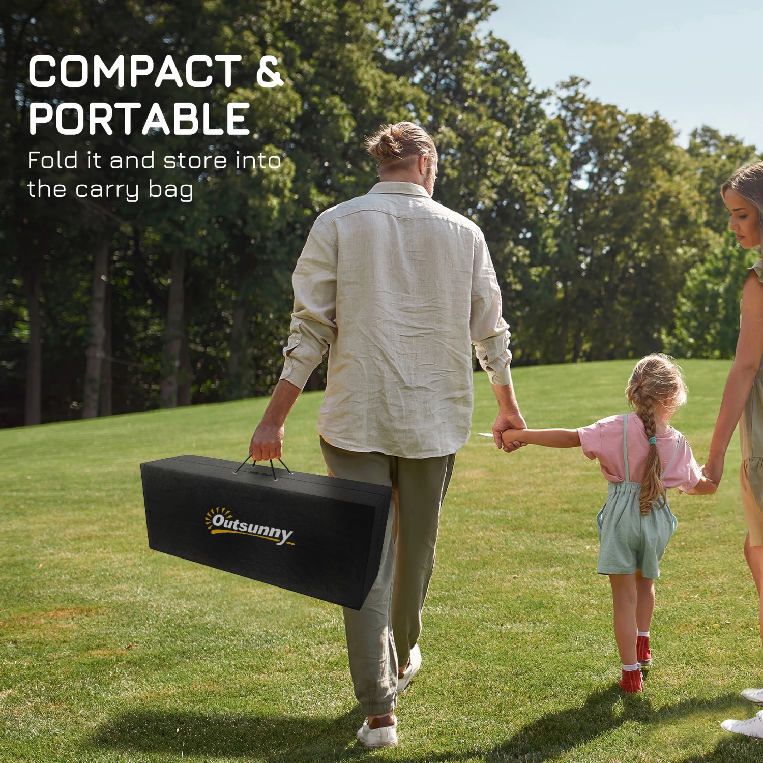 Outsunny Reversible Outdoor Rug Carpet, 9' X 12' Waterproof Plastic Straw Rug, Portable RV Camping Rugs With Carry Bag, Large Floor Mat For Backyard, Deck, Picnic, Beach, Green & Gray Striped 4 Outsunny Reversible Outdoor Rug Carpet, 9' X 12' Waterproof Plastic Straw Rug, Portable RV Camping Rugs With Carry Bag, Large Floor Mat For Backyard, Deck, Picnic, Beach, Green & Gray Striped - Image 4