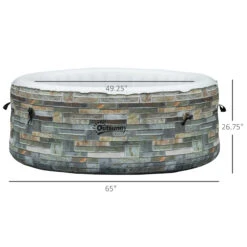 Outsunny 2-3 Person Inflatable Hot Tub Outdoor Round Portable Heated Spa With 108 Jets, Pump, Cover, Filter Cartridges, Mixed Grey -Outsunny 2cXc1717fae7c2cbd