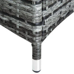 Outsunny 3 Piece Outdoor Furniture Set, 2 Reclining Chaise Lounge Chairs, Rolling Wheels, Armrests, Headrests, Thickly Cushioned, 1 Side Table, PE Plastic Rattan, Grey -Outsunny 2gcd4d18243e743bb