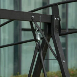 Outsunny 2-Person Patio Swings With Canopy, Outdoor Canopy Swing With Adjustable Shade, Breathable Mesh Seats And Steel Frame For Garden, Poolside, Backyard, Beige -Outsunny 2jZd4d17f276912a4