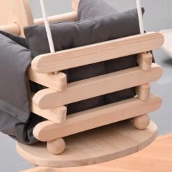 Outsunny Baby Swing Seat Wooden Toy Horse With Cotton Cushion Pillow Indoor Outdoor -Outsunny 2oe89817e6b69cab8