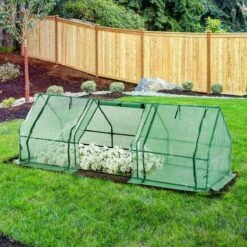 Outsunny 9' L X 3' W X 3' H Portable Tunnel Greenhouse Outdoor Garden Mini Hot House With Zipper Doors & Water/UV Cover -Outsunny 2p84d017e69c4abda