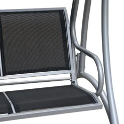 Outsunny 3-Seat Patio Swing Chair, Outdoor Canopy Swing With Stand, Adjustable Shade, Steel Frame For Adults, Garden, Poolside, Black 22 Outsunny 3-Seat Patio Swing Chair, Outdoor Canopy Swing With Stand, Adjustable Shade, Steel Frame For Adults, Garden, Poolside, Black -Outsunny 2ta24d17e7190862f