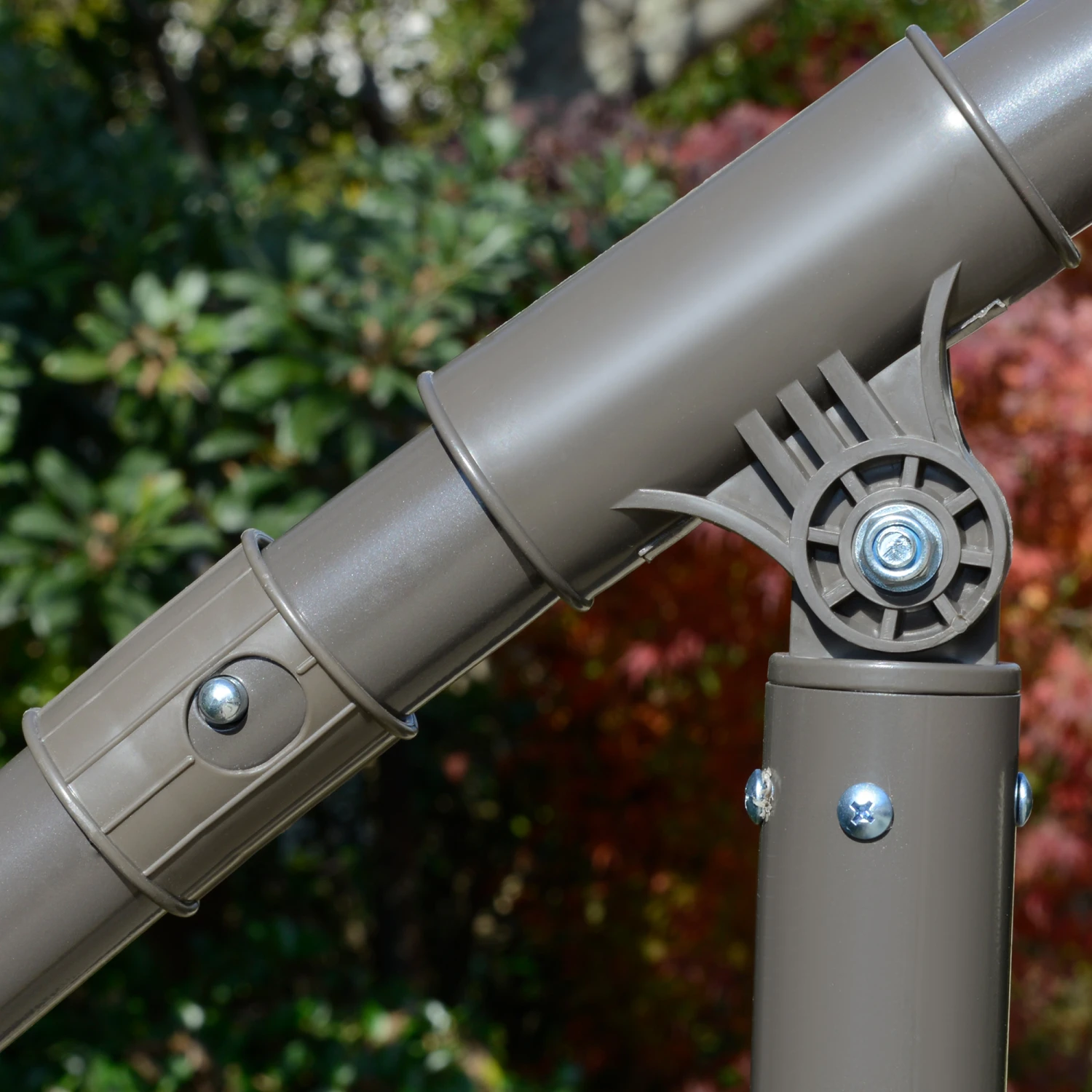 Outsunny 9' Offset Patio Umbrella With Base, Steel Hanging Cantilever Umbrella, 2-Tier Easy Tilt Polyester Shade, 8 Ribs, Crank, Cross Base, Beige 11 Outsunny 9' Offset Patio Umbrella With Base, Steel Hanging Cantilever Umbrella, 2-Tier Easy Tilt Polyester Shade, 8 Ribs, Crank, Cross Base, Beige - Image 11