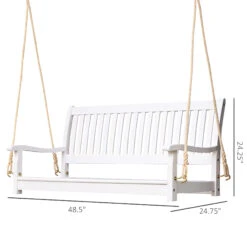 Outsunny Wooden Swing Bench Garden W/ Supportive Ropes For 2 Person Without Frame -Outsunny 2ygc1717fe7fbf1cf