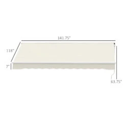 Outsunny 10' X 8.2' Outdoor Patio Motorized/Manual Retractable Outdoor Awning With Material Resistant To Water - Beige -Outsunny 3DWc171831c264834