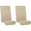 Outsunny Outdoor Porch Swing Cushions With Seat & Tufted Back, Backrest Ties, Set Of 2 Replacement Cushions For Patio Furniture, Beige