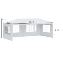 Outsunny Large 10' X 20' Party Tent, Events Shelter Canopy Gazebo With 4 Removable Side Walls For Weddings, Picnic, White -Outsunny 3QHc1718316f0653e