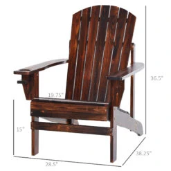 Outsunny Wooden Adirondack Chair, Outdoor Patio Lawn Chair With Cup Holder, Weather Resistant Lawn Furniture, Classic Lounge For Deck, Garden, Backyard, Fire Pit, Brown 17 Outsunny Wooden Adirondack Chair, Outdoor Patio Lawn Chair With Cup Holder, Weather Resistant Lawn Furniture, Classic Lounge For Deck, Garden, Backyard, Fire Pit, Brown -Outsunny 3ZQc1717f73c19bc8