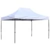 Outsunny 9.7' X 14.5' Folding Gazebo Steel Canopy Party Tent With Pulling Bag - White