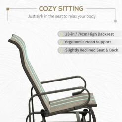 Outsunny Gliding Lounger Chair, Outdoor Swinging Chair With Smooth Rocking Arms And Lightweight Construction For Patio Backyard, Sand -Outsunny 3ev88c18162b0a382