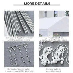 Outsunny 13' X 16.5' Party Tent Carport With Removable Sidewalls, Windows And Double Doors, Heavy Duty Canopy Tent Sun Shade Shelter, For Parties, Wedding, Outdoor Events, BBQ -Outsunny 3ml684189877c43dd