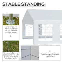 Outsunny 20' X 20' Heavy-duty Large Wedding Tent, Outdoor Carport Garage Party Tent, Patio Gazebo Canopy With Sidewall, White -Outsunny 3zF88c1857727119f