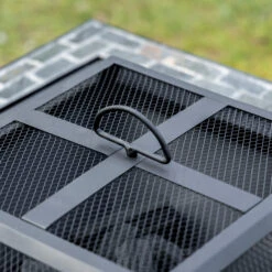 Outsunny 30 Inch Outdoor Fire Pit Square Steel Firepit Stove W/ Screen Poker For Patio -Outsunny 44Kd4d17f2768b8c0