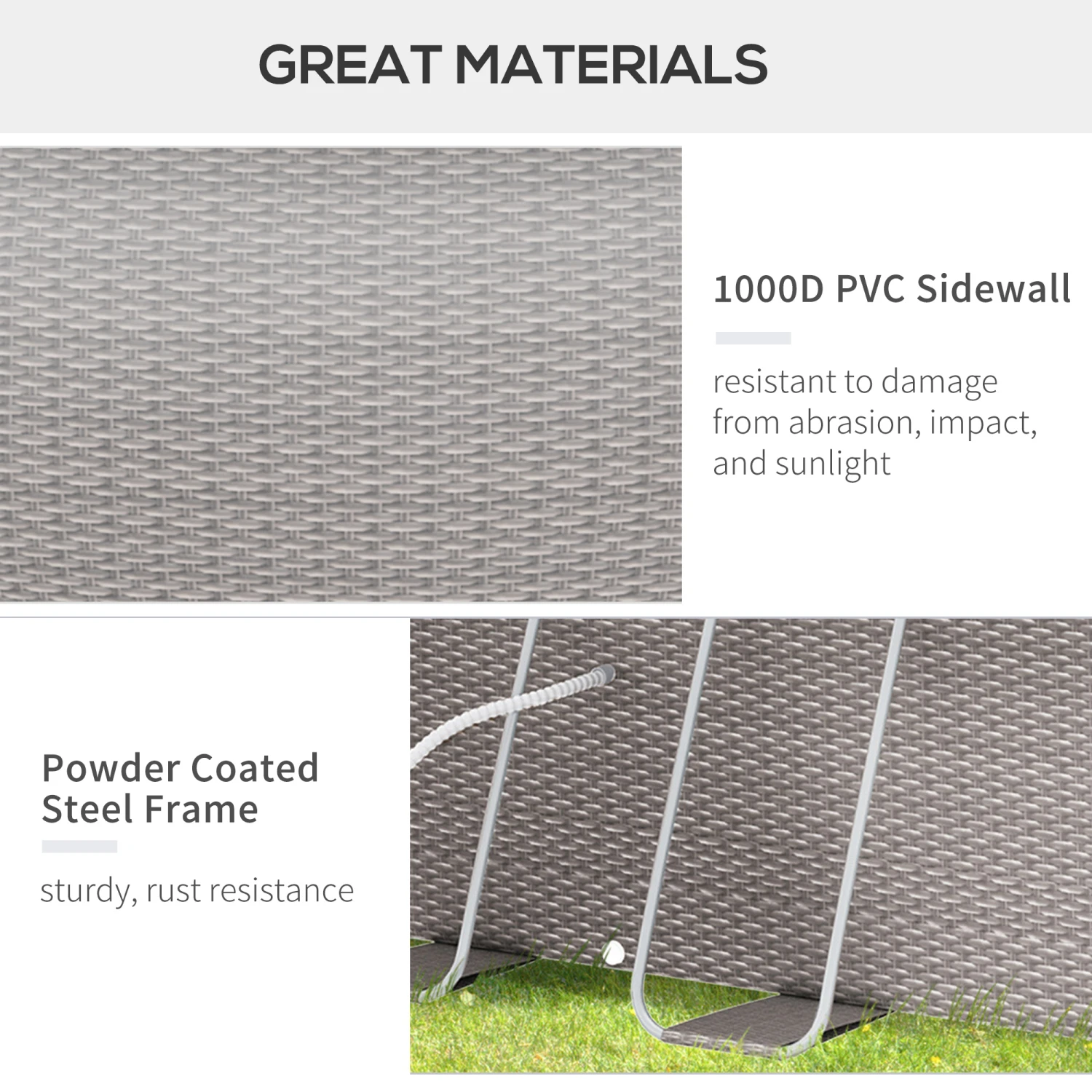 Outsunny 14' X 10' X 3' Above Ground Swimming Pool, Non-Inflatable Rectangular Steel Frame Pool With Filter Pump, Safety Ladder For 1-6 People, Gray 5 Outsunny 14' X 10' X 3' Above Ground Swimming Pool, Non-Inflatable Rectangular Steel Frame Pool With Filter Pump, Safety Ladder For 1-6 People, Gray - Image 5
