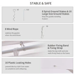 Outsunny 22' X 16' Canopy Party Event Tent With 2 Pull-Back Doors, Column-Less Event Space, & 8 Cathedral Windows 18 Outsunny 22' X 16' Canopy Party Event Tent With 2 Pull-Back Doors, Column-Less Event Space, & 8 Cathedral Windows -Outsunny 4H00ff17e6b32de09