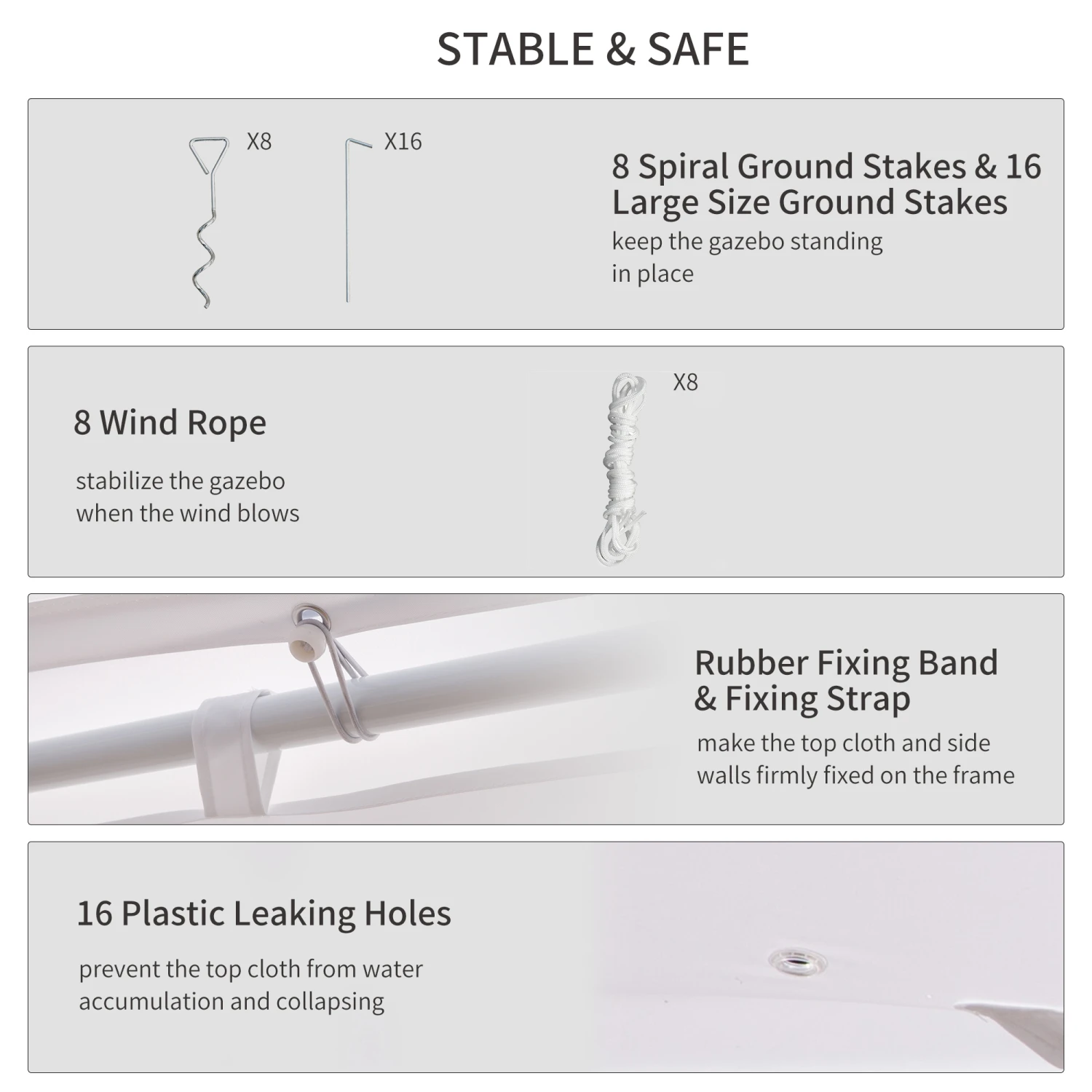 Outsunny 22' X 16' Canopy Party Event Tent With 2 Pull-Back Doors, Column-Less Event Space, & 8 Cathedral Windows 4 Outsunny 22' X 16' Canopy Party Event Tent With 2 Pull-Back Doors, Column-Less Event Space, & 8 Cathedral Windows - Image 4