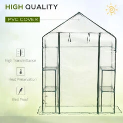 Outsunny 4.5' X 2.5' X 6.5' Outdoor Portable Walk-In Greenhouse With Shelves 16 Outsunny 4.5' X 2.5' X 6.5' Outdoor Portable Walk-In Greenhouse With Shelves -Outsunny 4KYfa117e6be9fb09