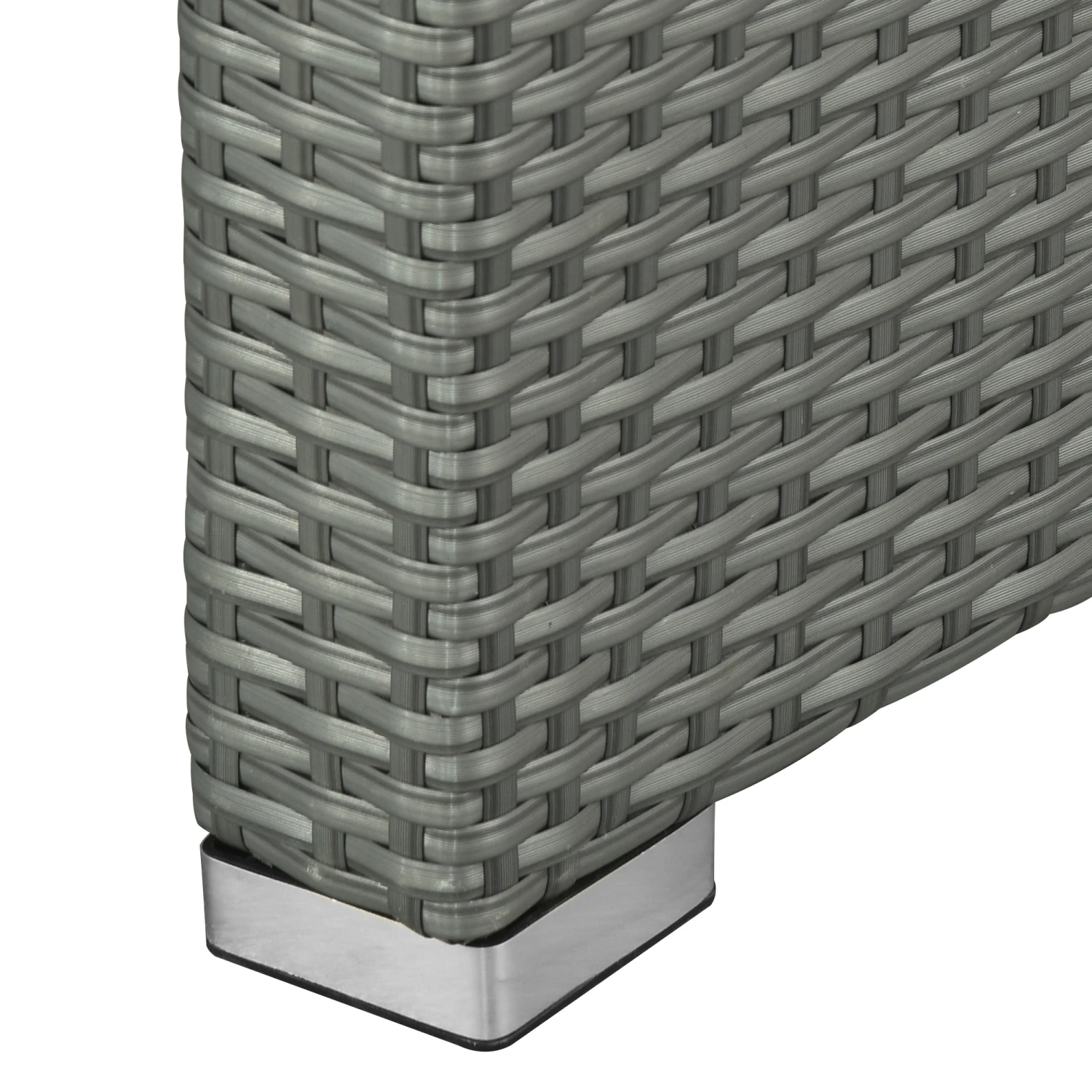 Outsunny 6-Piece Outdoor Rattan Patio Sectional Sofa Set With 3-Seat Couch, 2 Recliners, 2 Ottoman Footrests, & Coffee Table Conversation Set, Light Grey 10 Outsunny 6-Piece Outdoor Rattan Patio Sectional Sofa Set With 3-Seat Couch, 2 Recliners, 2 Ottoman Footrests, & Coffee Table Conversation Set, Light Grey - Image 10