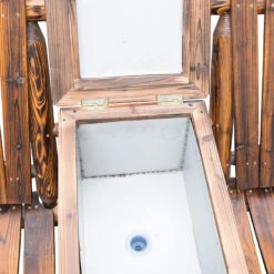 Outsunny Wooden Double Adirondack Chair Loveseat With Inset Ice Bucket, Rustic Aesethic, & Weather-Resistant Materials 23 Outsunny Wooden Double Adirondack Chair Loveseat With Inset Ice Bucket, Rustic Aesethic, & Weather-Resistant Materials -Outsunny 4Nxd4d17f912c5f69