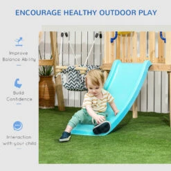 Outsunny 3 In 1 Wooden Swing Set Outdoor Playset With Baby Swing Seat, Toddler Slide, Captain's Wheel, Telescope, Kids Backyard Playground Equipment, Ages 1.5-4 -Outsunny 4Rjb10185cdb13947