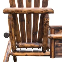Outsunny Wooden Double Adirondack Chair Loveseat With Inset Ice Bucket, Rustic Aesethic, & Weather-Resistant Materials 24 Outsunny Wooden Double Adirondack Chair Loveseat With Inset Ice Bucket, Rustic Aesethic, & Weather-Resistant Materials -Outsunny 4SJ3d617f912c5f69