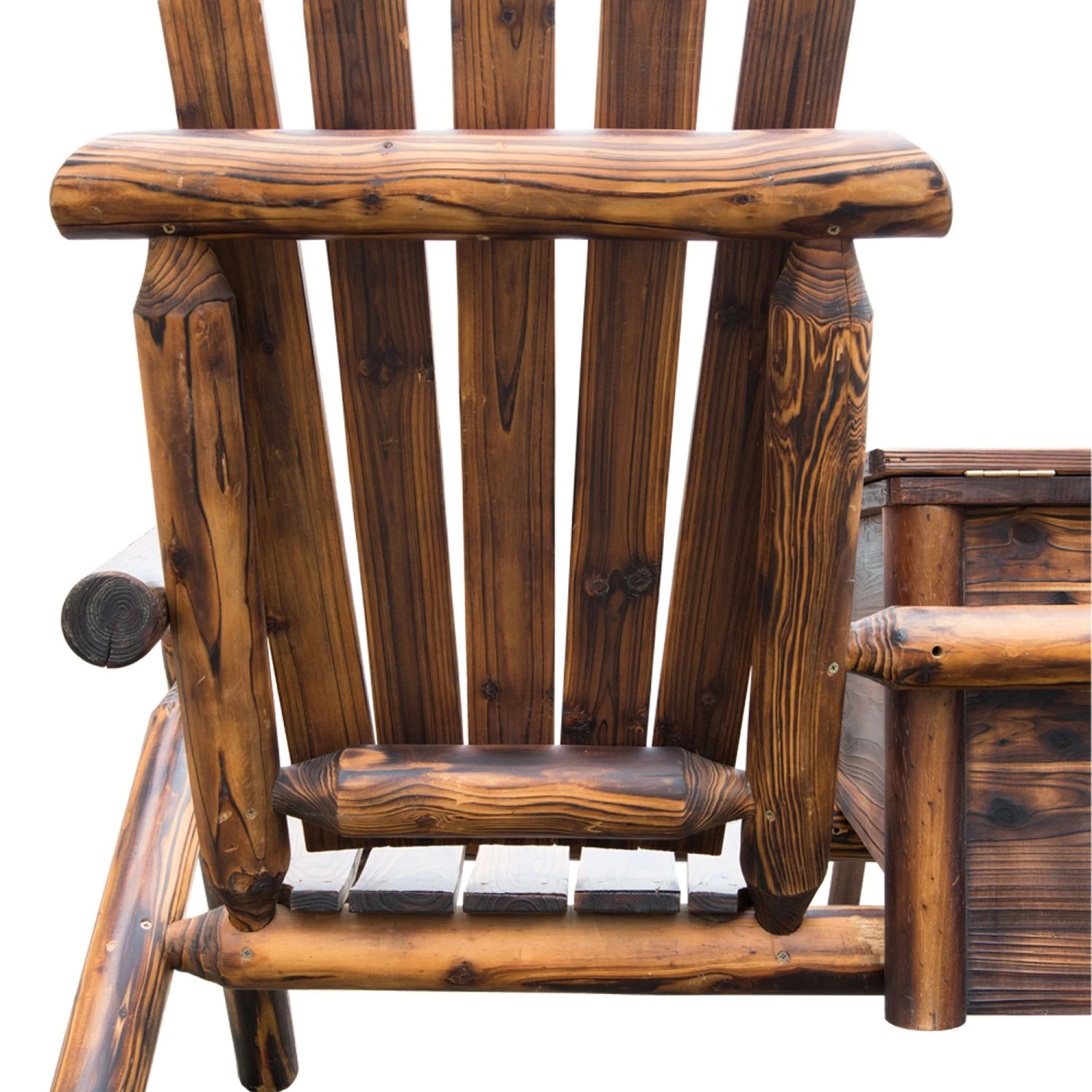 Outsunny Wooden Double Adirondack Chair Loveseat With Inset Ice Bucket, Rustic Aesethic, & Weather-Resistant Materials 12 Outsunny Wooden Double Adirondack Chair Loveseat With Inset Ice Bucket, Rustic Aesethic, & Weather-Resistant Materials - Image 12