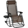 Outsunny Outdoor Rocking Chairs, Foldable Reclining Zero Gravity Lounge Rocker W/ Pillow, Cup & Phone Holder, Combo Design W/ Folding Legs, Brown