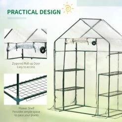 Outsunny 4.5' X 2.5' X 6.5' Outdoor Portable Walk-In Greenhouse With Shelves 17 Outsunny 4.5' X 2.5' X 6.5' Outdoor Portable Walk-In Greenhouse With Shelves -Outsunny 4gj27917e6be9fb09